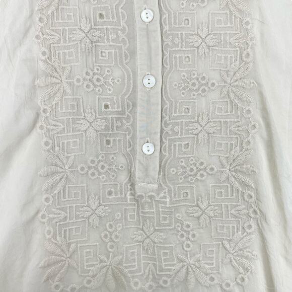 JOHNNY WAS Womens 1X Embroidered Sheer Sleeve Boho Tunic Shirt Top NWT - Picture 3 of 10